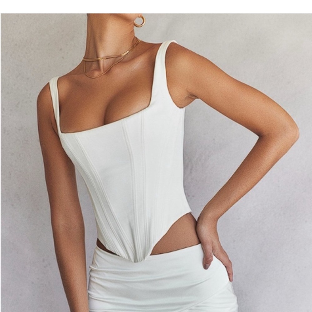 House of CB Cream Cut Out Sleeveless Bodysuit